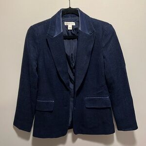 Coldwater creek navy blue tweed blazer